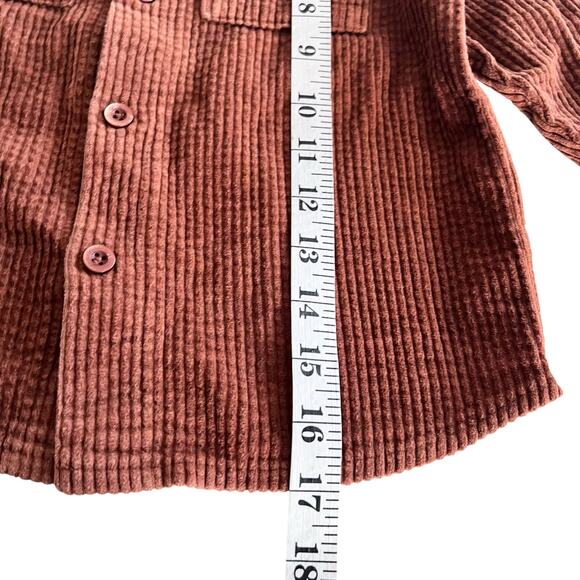Kai Kelly Boys Brown Rust Mandarin Collar Button Down Shirt Size 5 - Picture 3 of 5